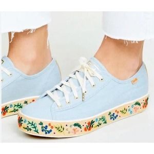 Keds X Rifle Paper Co. Rosalie Embroidered Triple Kick Sneakers